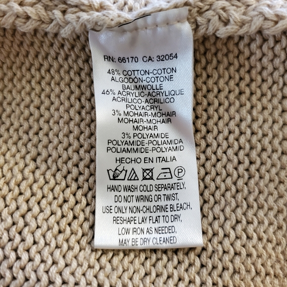 M Anthropologie The Knit Kid Mohair Cotton Orange Blue Taupe Sweater - Picture 7 of 8